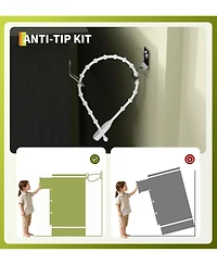 gaomon Tall -Drawer Dresser with Rgb Lights & Charging Station, App-Controlled Led Wooden Chest for Bedroom