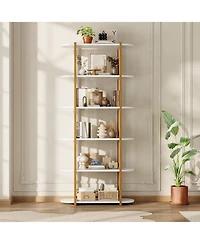 gaomon 6-Tier Wooden Bookshelf