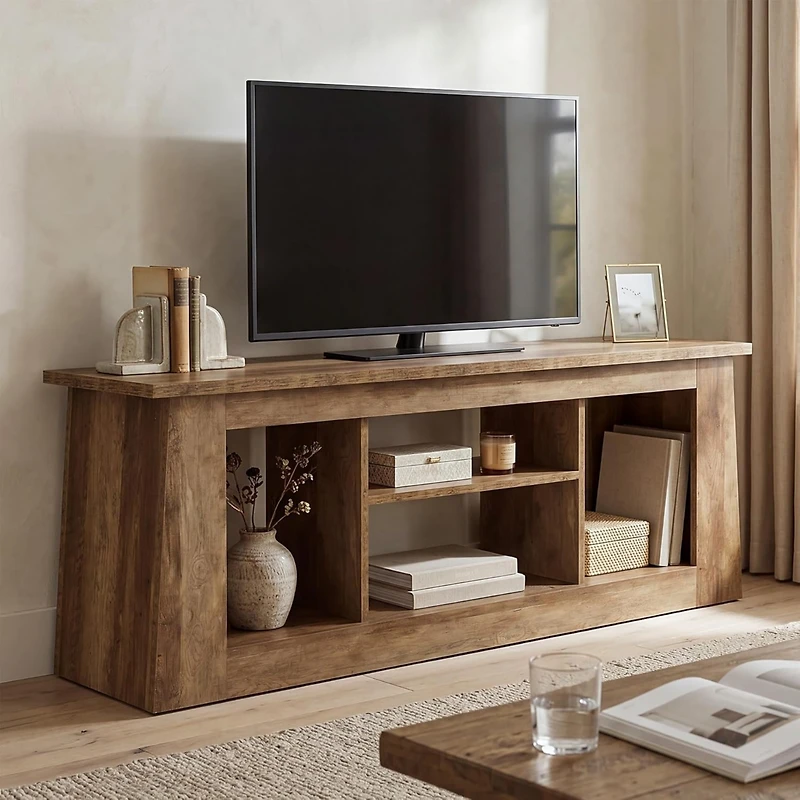 Tribesigns 63-Inch Tv Stand for Living Room, Farmhouse Media Console with 4 Open Storage Compartments, for 45/55/65 inch Tv
