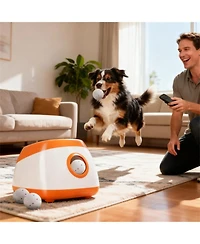 Aostirmotor Automatic Dog Ball Launcher for Outdoor & Indoor in Orange