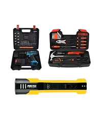 Pursonic All-in-One Home Project Powerhouse: 21V Cordless Drill, Handy Solutions 39-Piece Tool Kit, and Ultra Bright Flashlight
