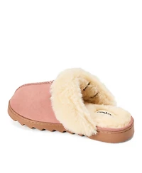 Dearfoams Women's Helena Genuine Suede Scuff House Shoe Slipper