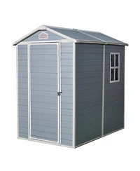 Streamdale 4x6ft Resin Outdoor Storage Shed Kit - Perfect for Patio Furniture Storage (Gray)