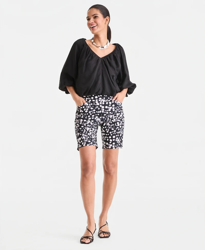 I.n.c. International Concepts Women's Printed Pull-On Bermuda Shorts, Macy's Exclusive