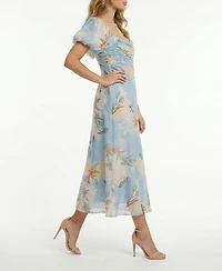 Taylor Women's Pleated Square Neck Empire Waist Dress