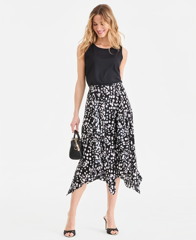 I.n.c. International Concepts Women's Asymmetric-Hem Midi Skirt, Macy's Exclusive