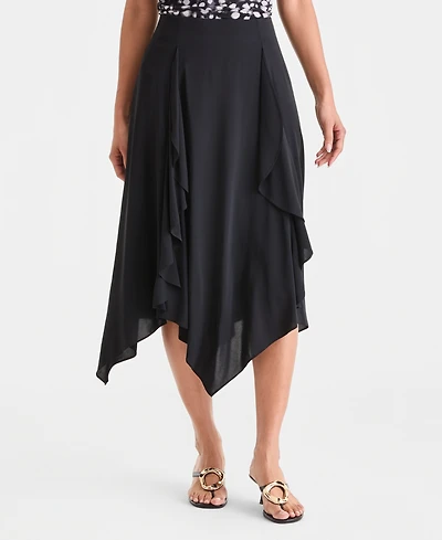 I.n.c. International Concepts Women's Asymmetric-Hem Midi Skirt, Macy's Exclusive