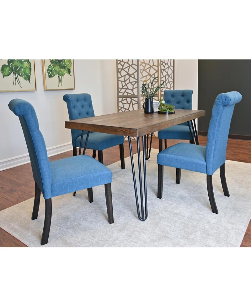 Streamdale Furniture Hairpin Dining Set Table + 6 Chairs (4 Colors