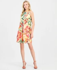 Robbie Bee Womens Mock Neck Shift Dress