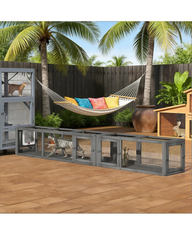 Zeus & Ruta Wooden Cat Tunnel Cat Play Tunnel