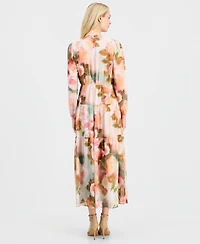 Robbie Bee Women's Tiered Blouson-Sleeve Dress