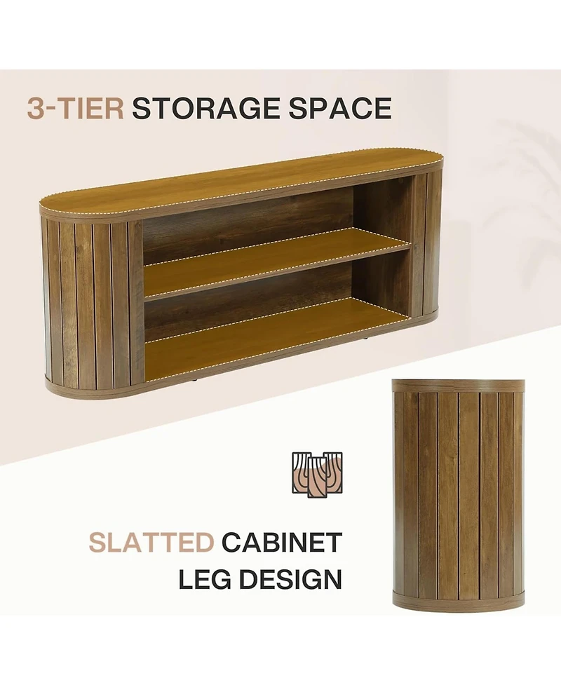 Tribesigns Tv Stand for 55/60/65/75-Inch Tvs, Farmhouse Entertainment Center with 3-Tier Storage Shelf, 63" TV Consoles for Living Room, Bedroom