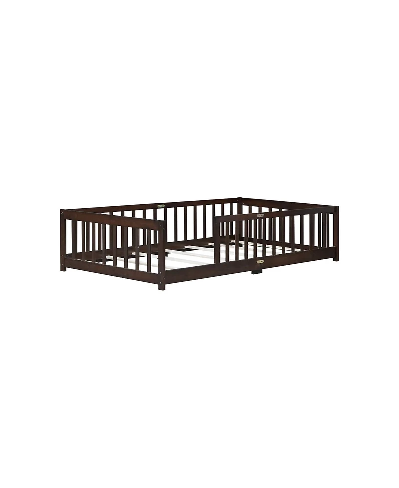 Streamdale Furniture Twin Size Floor Bed with Fence