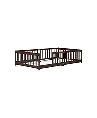 Streamdale Furniture Twin Size Floor Bed with Fence