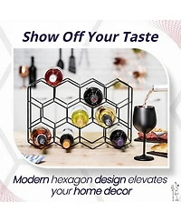 Yigii Modern 14-Bottle Wine Rack, 3-Tier, Rust-Resistant, Durable