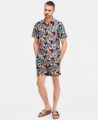 Paisley & Gray Men's Toucan Printed Button-Down Swim Shirt