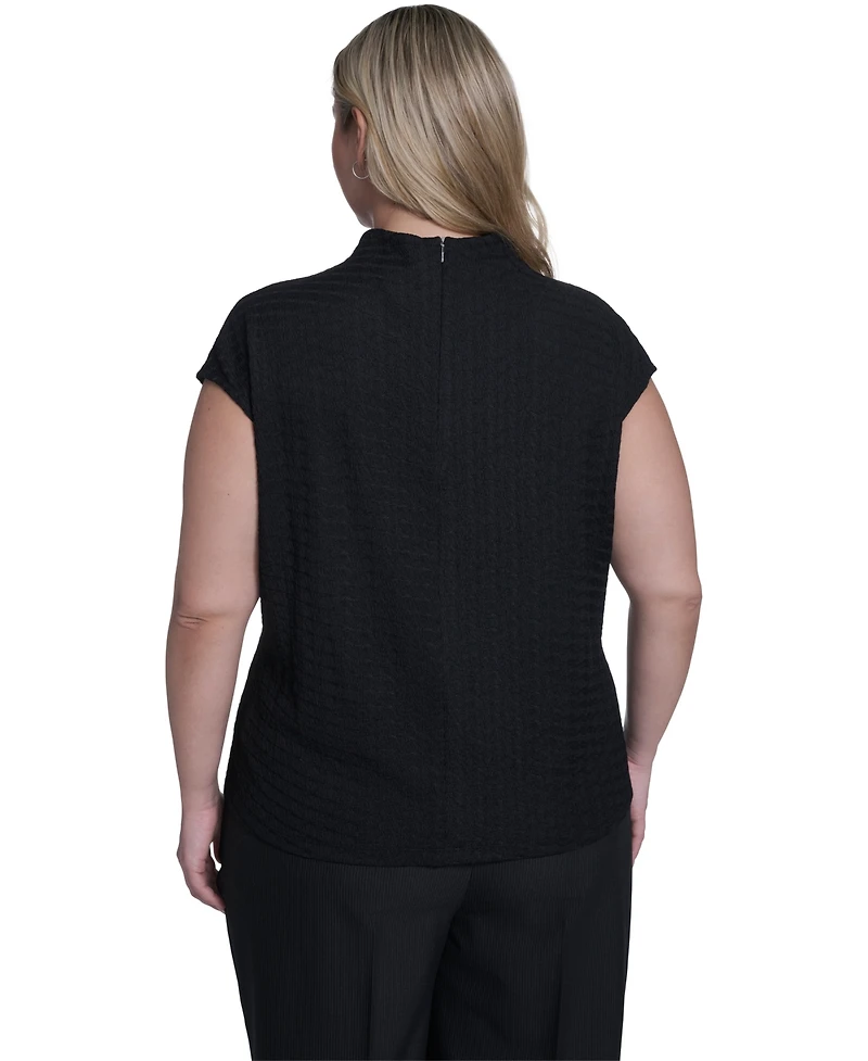 Calvin Klein Plus Knit Cap Sleeve Top