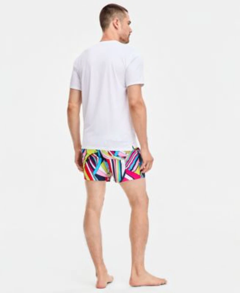 Karl Lagerfeld Paris Mens Logo Patch Volley Shorts Short Sleeve Arch Logo Rash Guard