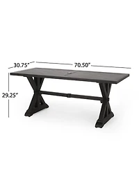 Streamdale Furniture Outdoor Dining Table, Antique Matte Black