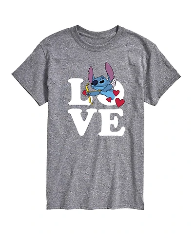 Airwaves Men's Lilo & Stitch Love Cupid Printed Short-Sleeve Graphic T-Shirt