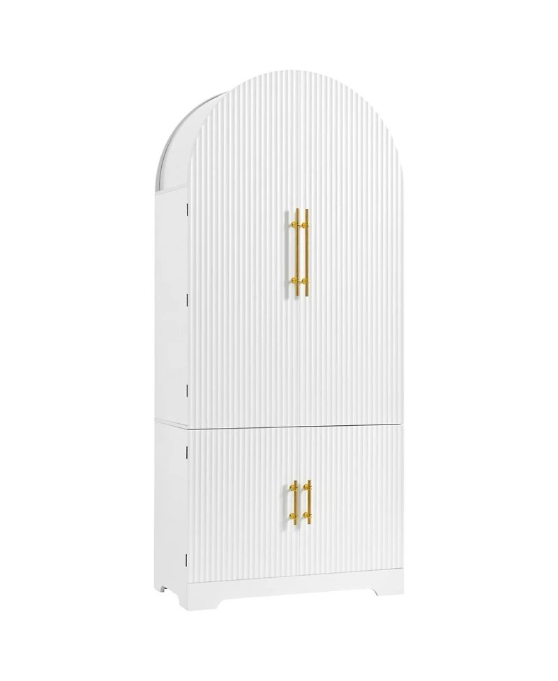 Streamdale Furniture 72" Arched Kitchen Pantry Cabinet with 8