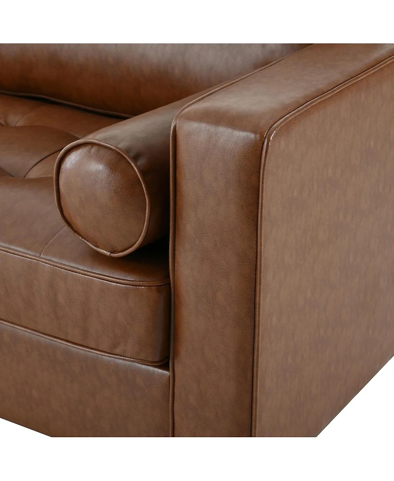 Streamdale Furniture Mid-Century Modern Tufted Sofa with Bolster Pillows