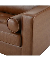 Streamdale Furniture Mid-Century Modern Tufted Sofa with Bolster Pillows