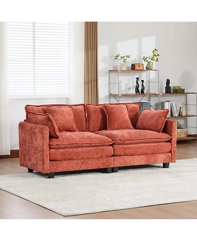 Streamdale Cloud Sofa LoveSeat (No Ottoman), Modern Sectional Couch, Orange