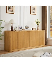 Streamdale Furniture 67-inch Modern Wavy Sideboard with Curved Contour Design and 6 Doors