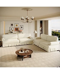 Streamdale Furniture Luxuriously Comfortable 4-Seater Cloud Couch, Chenille Sofa with Rolled Arms, 26.4" Deep Seat