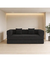 Streamdale Furniture Convertible Sleeper Sofa Bed with Pillow, Corduroy Folding Mattress Couch