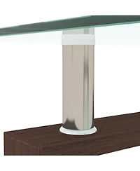 Streamdale Furniture Rectangle Glass Coffee Table, Clear, Modern Side Center Table