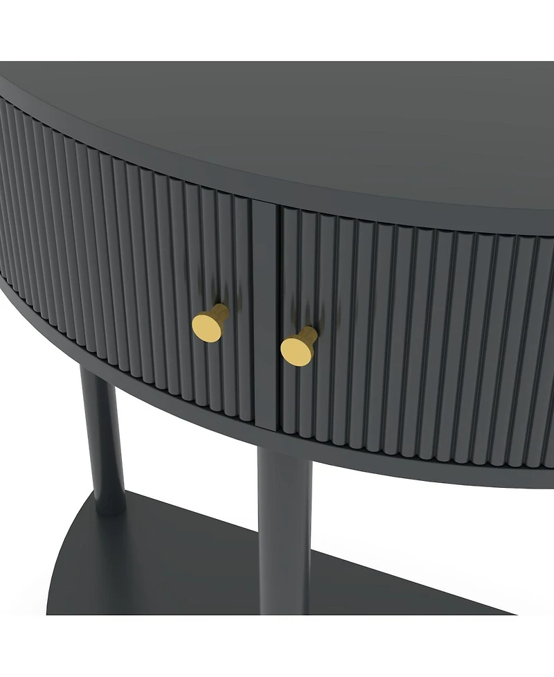 Streamdale Furniture Artisan Wave Demi-Lune Console Table, 2 Drawers, Hallway