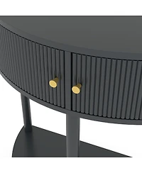 Streamdale Furniture Artisan Wave Demi-Lune Console Table, 2 Drawers, Hallway