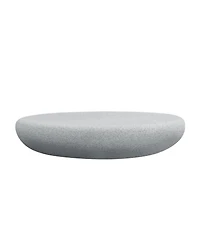 Streamdale Furniture Fiberglass Elliptical Coffee Table for Living Room, Vintage Matte Rocks Table
