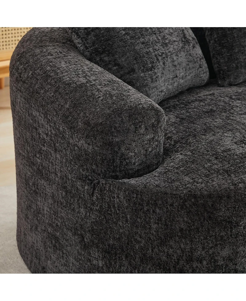 Streamdale Furniture Curved Loveseat with 3 Pillows, Deep Seat Couch for Apartment