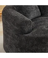 Streamdale Furniture Curved Loveseat with 3 Pillows, Deep Seat Couch for Apartment