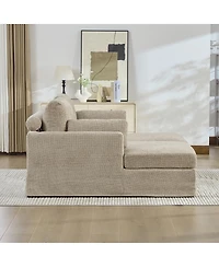 Streamdale Furniture 63.39" Wide Chenille Sofa Bed with Cushions & Metal Legs