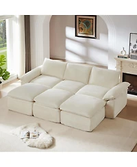Streamdale Furniture Modern corduroy cloud sofa, freely combined, comfortable sitting experience