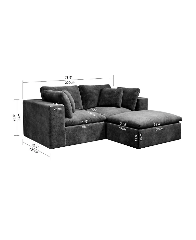 Streamdale Furniture Modular Sectional Sofa, Upholstered Couch, 3PC Free Combination, Gray