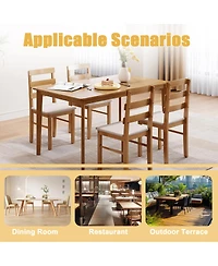 Streamdale Furniture Solid wood dining set: 5 pieces, 1 table + 4 chairs