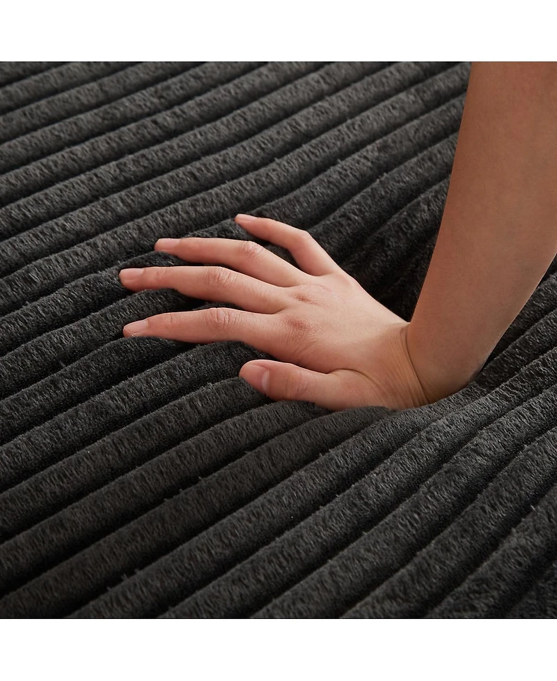 Streamdale Furniture 78.5-Inch Corduroy Semi-Circular 2-in-1 Sofa Bed with Neck Pillow & 5 Throw Pillows