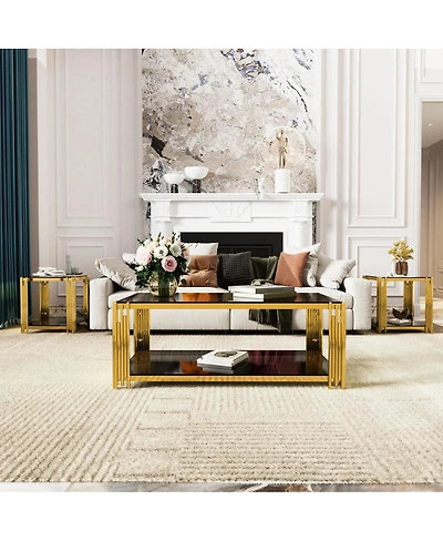 Streamdale Furniture Living Room Table Set: Coffee & End Tables