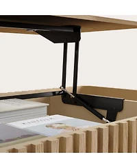 Streamdale Furniture Lift Top Fluted Coffee Table with Hidden Storage, Roman Column Legs