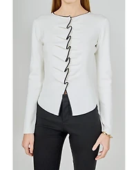 endless rose Women's Ruffle Draped Knit Top