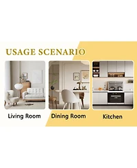 Streamdale Furniture Marble patterned glass dining chair set with gold decoration