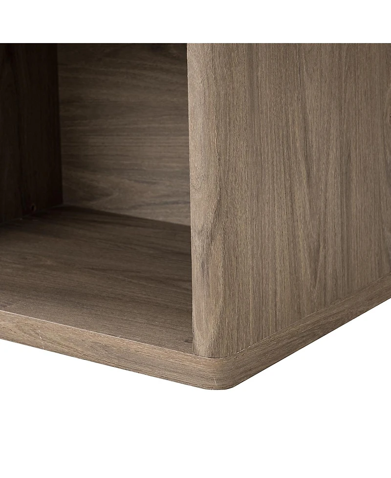 Streamdale Gray Alder Fluted Drawer Night Stand - Modern Mid Century Bedside Table