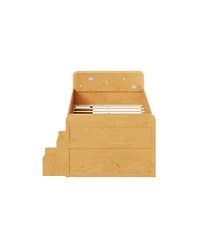 Streamdale Furniture Wooden Full Size Bed with Led Light, Storage Drawers