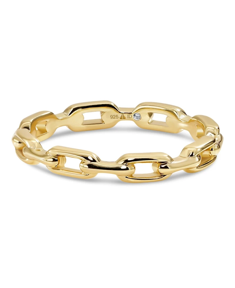 Devata Cable Link Ring Gold Plated Sterling Silver, 6