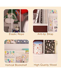 Streamdale Furniture Kids Bookshelf and Toy Storage, 3-Tier Sling Bookcase for Nursery